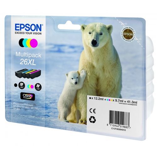 Комплект картриджів T263640 чорний, блакитний, пурпуровий, жовтий Epson (C13T26364010)