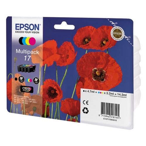 Комплект картриджів T17064A чорний, блакитний, пурпуровий, жовтий Epson (C13T17064A10)