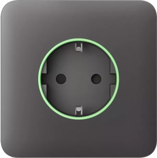 Передняя панель для встроенной розетки Ajax SoloCover (smart) Gray