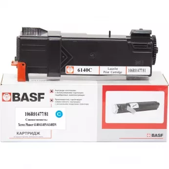 Картридж тон. BASF для Xerox Phaser 6140 аналог 106R01481/106R01477 Cyan ( 2000 ст.) (BASF-KT-106R01477/81)