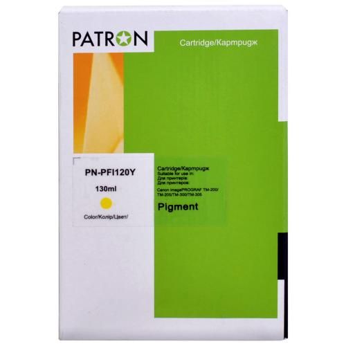 Картридж сумісний Canon PFI-120Y (2888C001) 130 мл, жовтий Patron (PN-PFI120Y)
