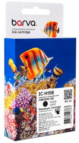 Картридж сумісний HP 15 (C6615DE) 500 арк, чорний Barva (IC-H15B)