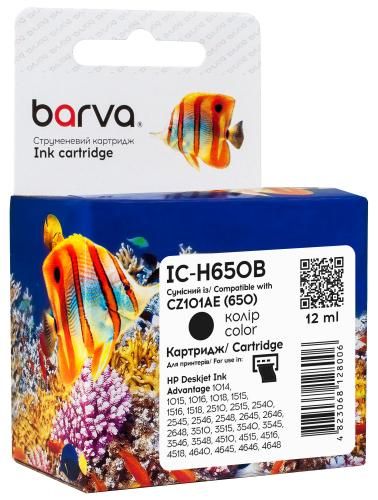Картридж сумісний HP 650 (CZ101AE) 360 арк, чорний Barva (IC-H650B)