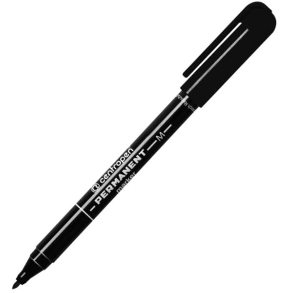 Маркер перманентний круглий тонкий 1 мм, чорний, ТМ Centropen 2846/1black