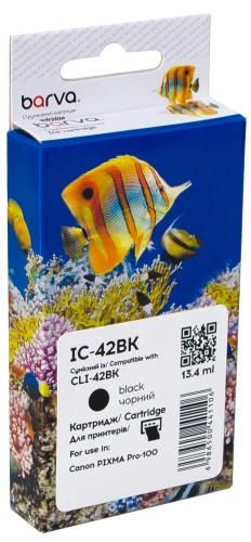 Картридж сумісний Canon CLI-42BK (6384B001) 900 арк, чорний Barva (IC-42BK)