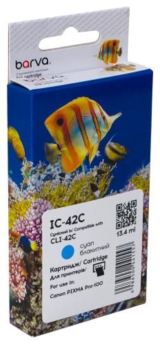 Картридж сумісний Canon CLI-42C (6385B001) 900 арк, блакитний Barva (IC-42C)
