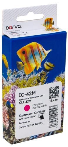 Картридж сумісний Canon CLI-42M (6386B001) 900 арк, пурпуровий Barva (IC-42M)