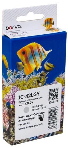 Картридж сумісний Canon CLI-42LGY (6391B001) 900 арк, світло сірий Barva (IC-42LGY)