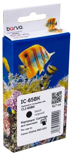 Картридж сумісний Canon CLI-65BK (4215C001) 860 арк, чорний Barva (IC-65BK)