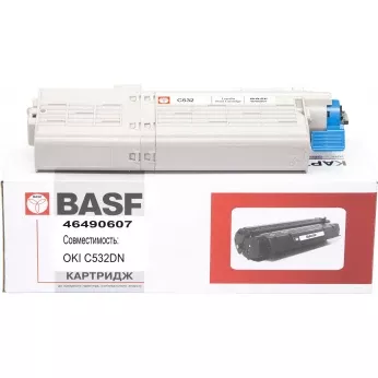 Картридж тон. BASF для OKI C532/542, MC563/573 аналог 46490607 Cyan ( 6000 ст.) (BASF-KT-46490607)