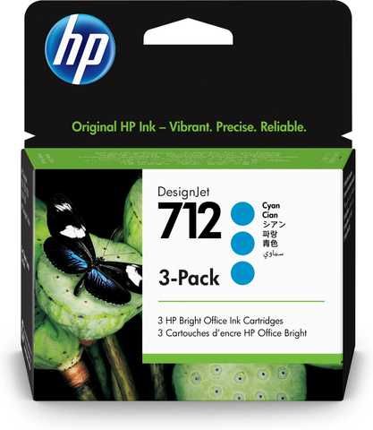Картридж №712 3-Pack голубой HP (3ED77A)