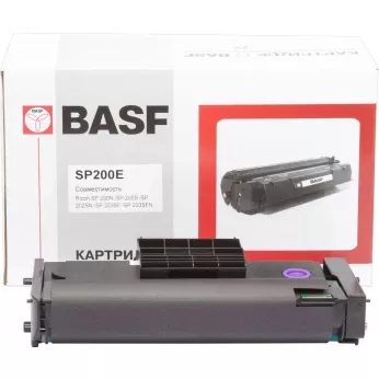 Картридж тон. BASF для Ricoh Aficio SP200S/200SN SP 200HE аналог 407262 Black ( 2600 ст.) (BASF-KT-SP200E)