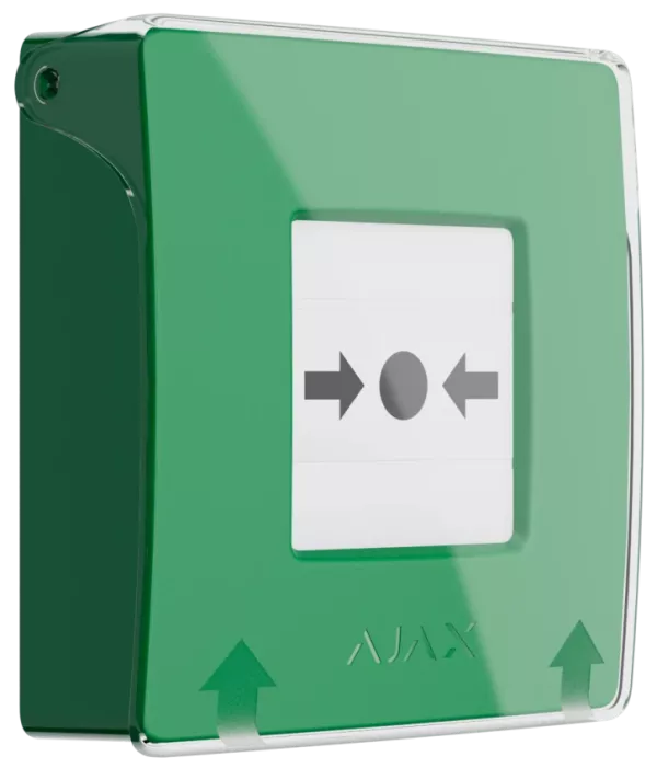 Бездротова програмована кнопка з механізмом скидання Ajax ManualCallPoint Jeweller Green Бездротова програмована кнопка з механізмом скидання Ajax ManualCallPoint Jeweller Green