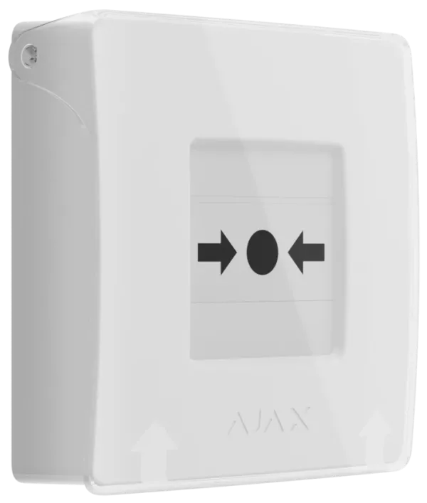 Бездротова програмована кнопка з механізмом скидання Ajax ManualCallPoint Jeweller White Бездротова програмована кнопка з механізмом скидання Ajax ManualCallPoint Jeweller White