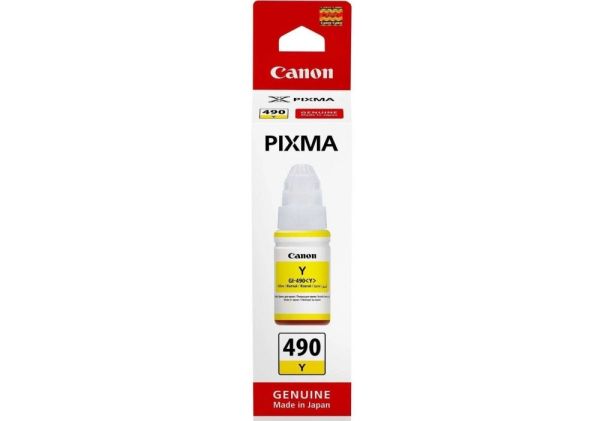 Контейнер с чернилами Canon для Pixma G1400/G2400/G3400 GI-490Y 490 70мл Yellow (0666C001)