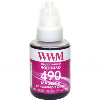Чорнило WWM GI-490 для Canon G1400/G2400/G3400 140г Magenta (C490M)