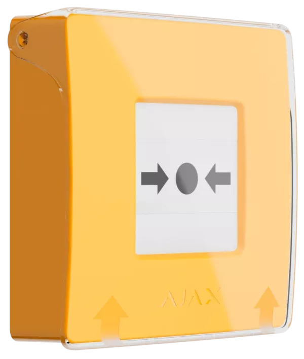 Бездротова програмована кнопка з механізмом скидання Ajax ManualCallPoint Jeweller Yellow Бездротова програмована кнопка з механізмом скидання Ajax ManualCallPoint Jeweller Yellow