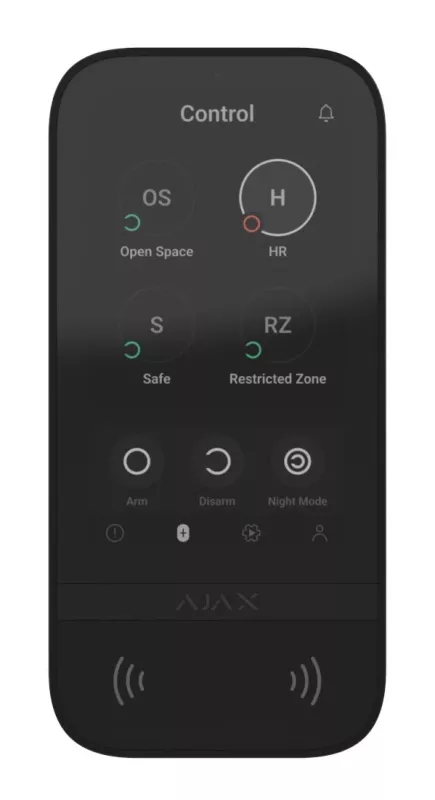 Беспроводная клавиатура с сенсорным экраном Ajax KeyPad TouchScreen White
