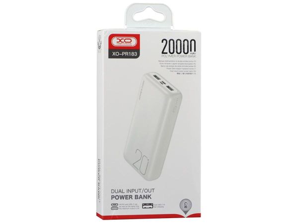 Power Bank XO-PR183 20000 mAh, Білий