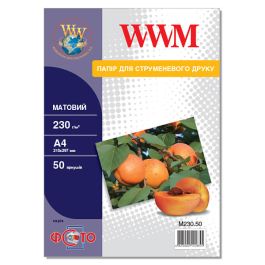 Фотопапір WWM матовий 230Г/м кв, А4, 50л