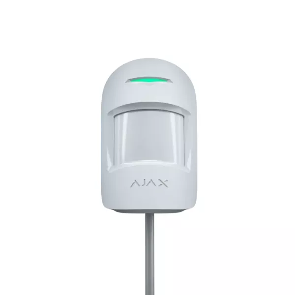 Проволочный датчик движения Ajax MotionProtect Plus Fibra White с дополнительным микроволновым сенсором.