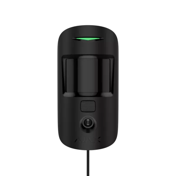 Проводной датчик движения Ajax MotionCam Fibra (PhOD) с поддержкой фотоверификации тревог, функций "Фото по запросу" и "Фото по сценарию" Black