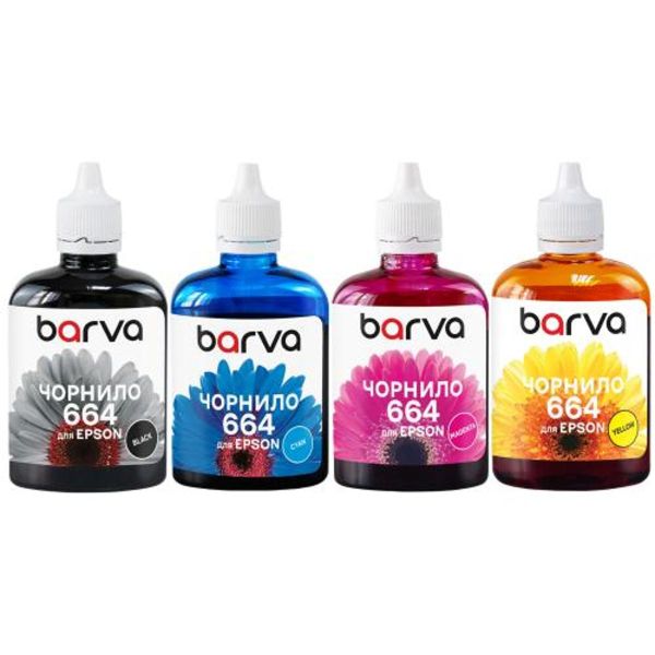 Комплект чорнил сумісних для Epson 664 спеціальні 4x90 г, водорозчинні, BK/C/M/Y Barva