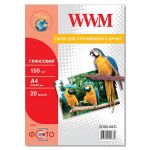 Фотопапір WWM глянсовий 150г/м кв, A4, 20 арк