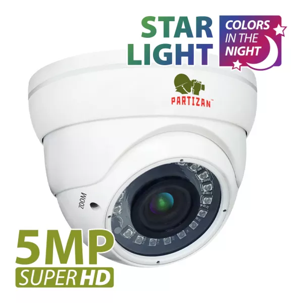 5.0MP AHD Варифокальная камера CDM-VF37H-IR SuperHD Starlight 2.0