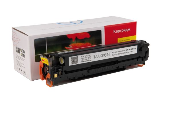 Сумісний картридж MAKKON HP CB542A (125A), Canon 716 yellow