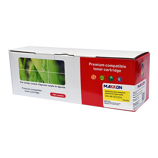 Картридж MAKKON сумісний аналог HP 304A (CC532A) yellow