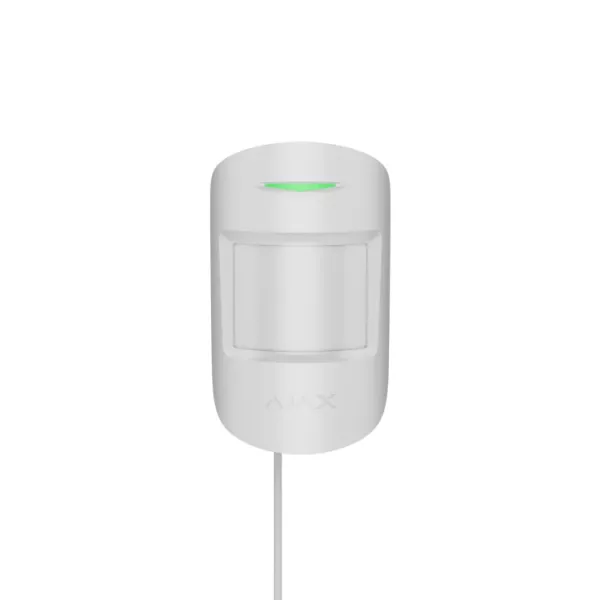 Проволочный датчик движения Ajax MotionProtect Plus Fibra White с дополнительным микроволновым сенсором.