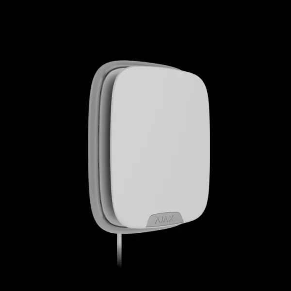 Дротова сирена з кріпленням для брендованої лицьової панелі Ajax StreetSiren DoubleDeck Fibra White