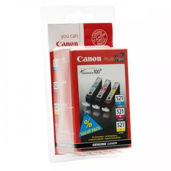 Комплект картриджей CLI-521 голубой, пурпурный, желтый Canon (2934B010)