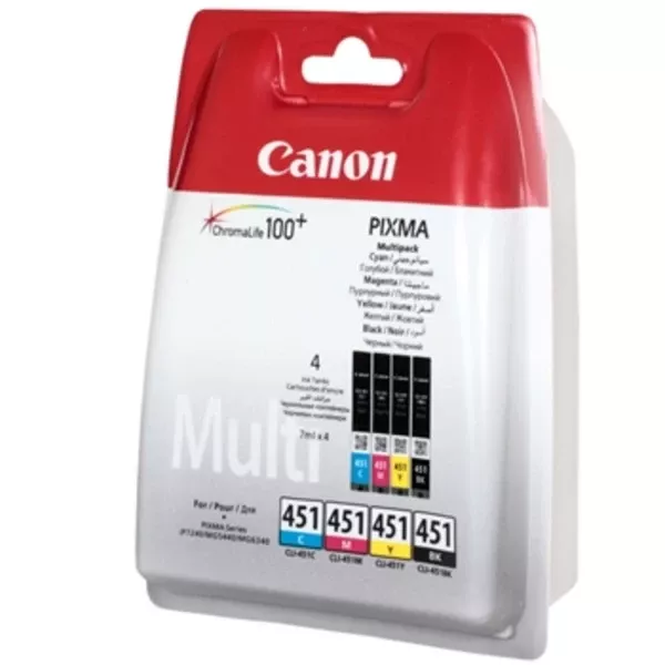 Комплект картриджей CLI-451 черный, голубой, пурпурный, желтый Canon (6524B004)