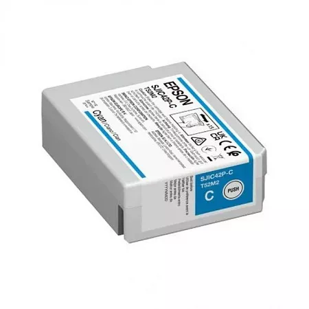 Картридж SJIC42P ColorWorks C4000e голубой Epson (C13T52M240)