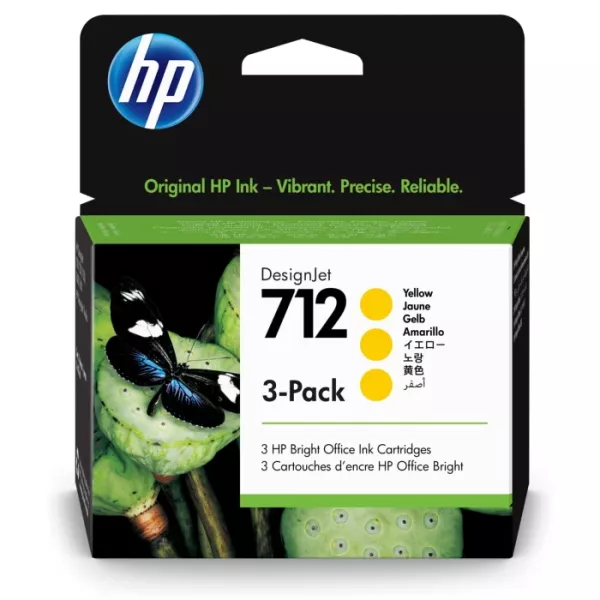 Картридж №712 3-Pack жовтий HP (3ED79A)