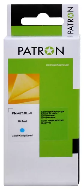 Картридж сумісний Canon CLI-471C XL (0347C001) 715 арк, синій Patron (PN-471XL-C)