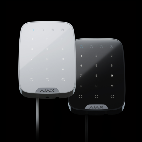 Дротова сенсорна клавіатура Ajax KeyPad Fibra White