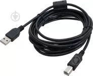 Кабель для принтера USB 2.0 AM/BM 4,5 м, чорний, з ферритом Patron (PN-AMBM-45F)
