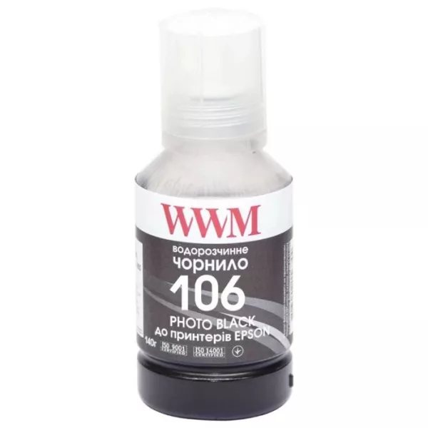 Чорнило WWM 106 для Epson L7160/7180 1000г Photo Black (E106PB-4)