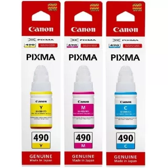 Набор оригинальных чернил Canon для Pixma G1400/G2400/G3400 GI-490 3шт x 70мл C/M/Y (SET490C/M/Y)