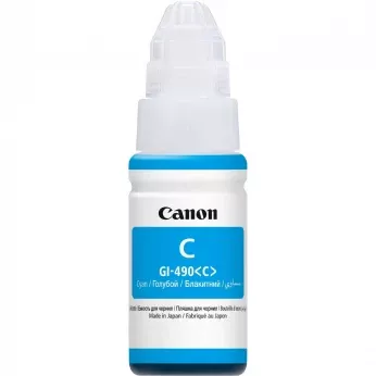 Контейнер с чернилами Canon для Pixma G1400/G2400/G3400 GI-490C 490 70мл Cyan (0664C001)