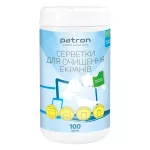 Салфетки для очистки экранов бумажные, туба 100 шт. Patron (F3-059)