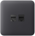 Передня панель для вбудованої інтернет-розетки Ajax SoloCover (LAN) Graphite (126191.317.GP)