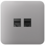 Передня панель для вбудованої інтернет-розетки Ajax SoloCover (LAN) Fog (126192.317.FG)