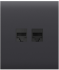 Передня панель для вбудованої інтернет-розетки Ajax CenterCover (LAN) Graphite (126199.318.GP)