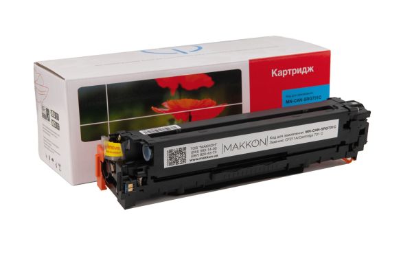 картридж MAKKON сумісний аналог HP CF211A (131A), Canon 731 cyan