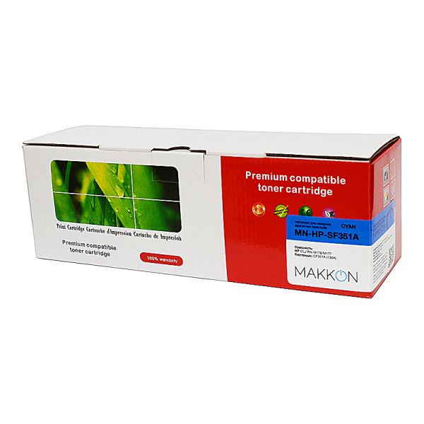 картридж MAKKON сумісний аналог HP СF351A (130A) cyan