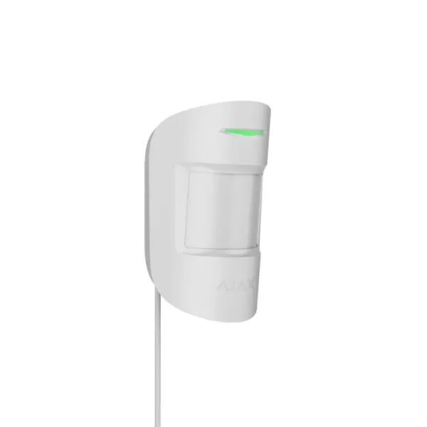 Проволочный датчик движения Ajax MotionProtect Plus Fibra White с дополнительным микроволновым сенсором.
